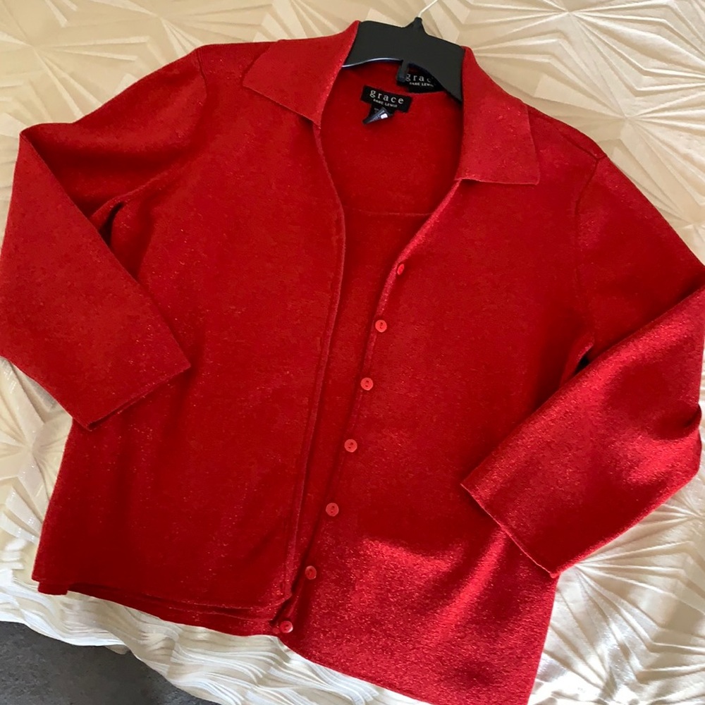 Red sparkly sweater set